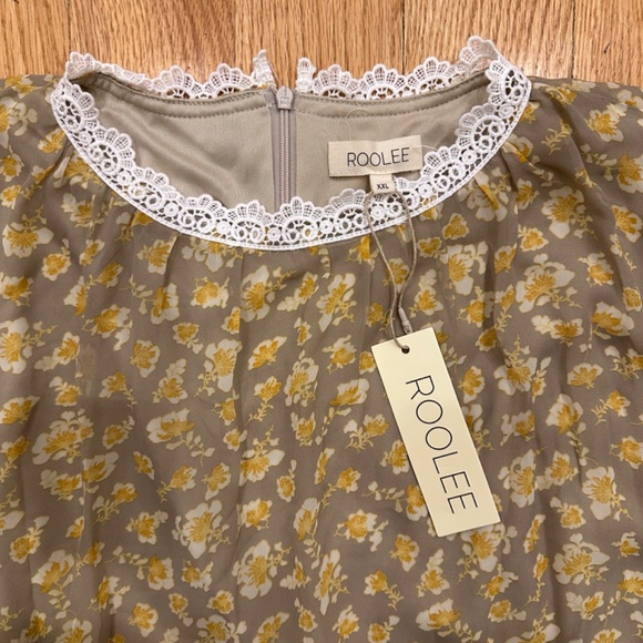 NEW NWT ROOLEE WILDE FLORAL midi maxi  dress with lace detail Size  XXL 2X - Picture 5 of 10